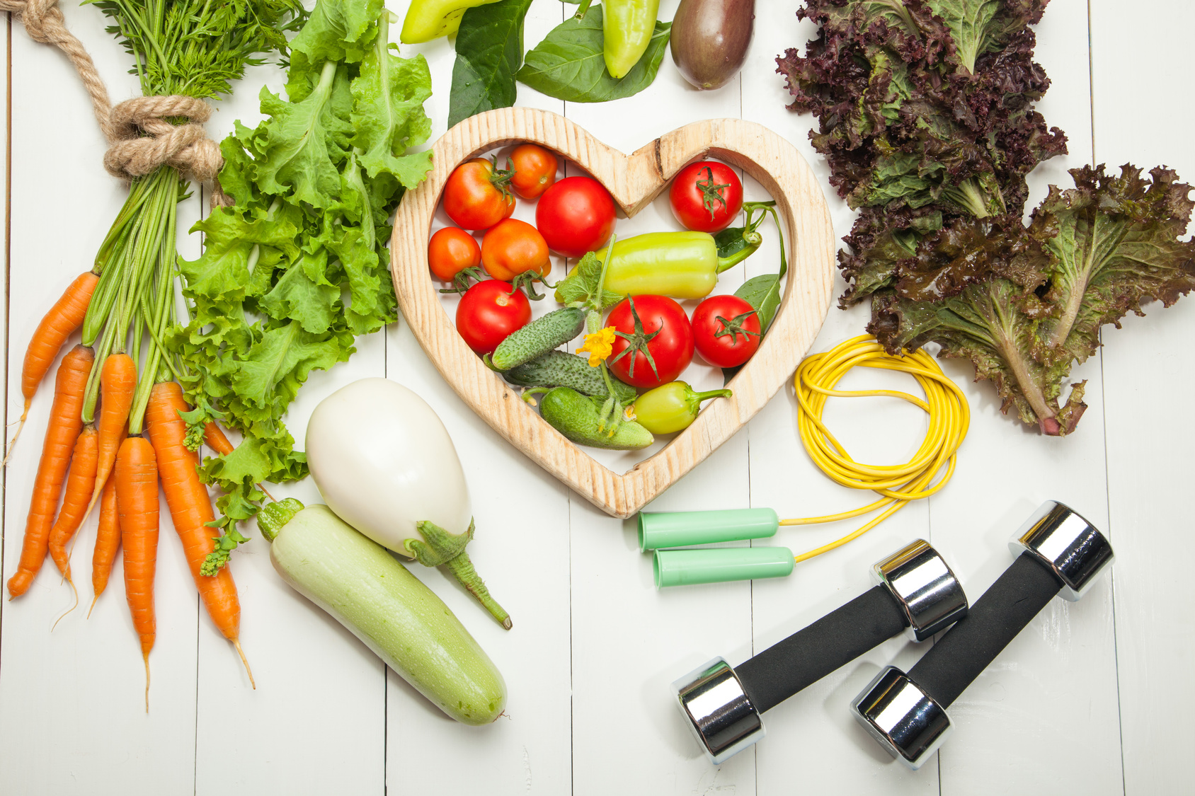 Healthy lifestyle concept. Eat fruits and vegetables and workout Healthy lifestyle concept. Eat fruits and vegetables and workout